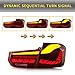 VLAND Full OLED Sequential Upgrade Tail Lights Compatible for [BMW M3 / 3 Series F30 F35 F80 Sedan 6th Gen 2012 2013 2014 2015 2016 2017 2018] with Dragon Scales Running Light, Red Lens Style