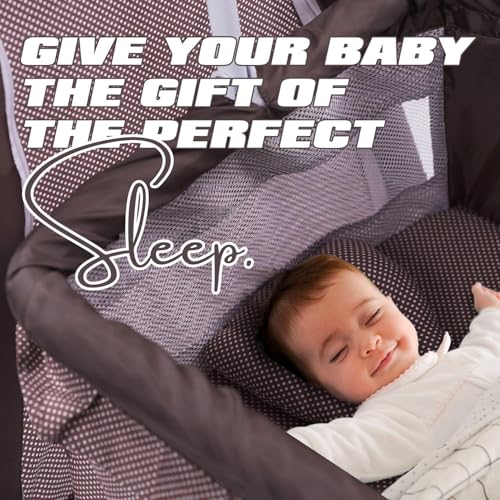 Image of PANDAORIGINALS Jumbo Baby Cradle|Soft Cushion Baby Jhula /Paalna Cute cot with Mosquito Net for 0-9 Months Boys and Girls Super Strong Soft Cushion and Swing Lock Function (Royal Brown)
