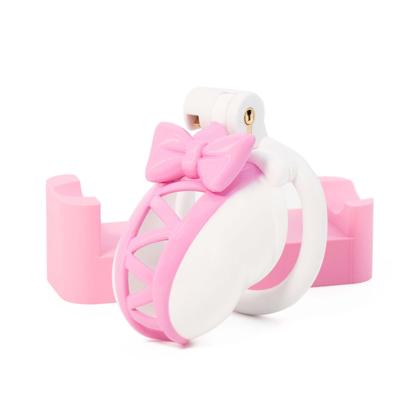 Gabbia per allenamento fitness cava maschile con anelli di 4 misure, blocchi di colore rosa e bianco, set invisibile leggero e traspirante -A84IT