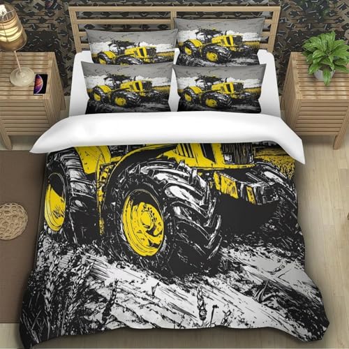 Housse de couette tracteur 140x200cm pour lit simple ado - 5