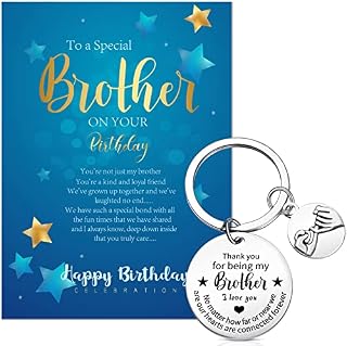 Brother Birthday Card Brother Keyring with Love Envelop Brother Gifts from Sister Brother Thank You for Being My Brother Happy Birthday Gifts