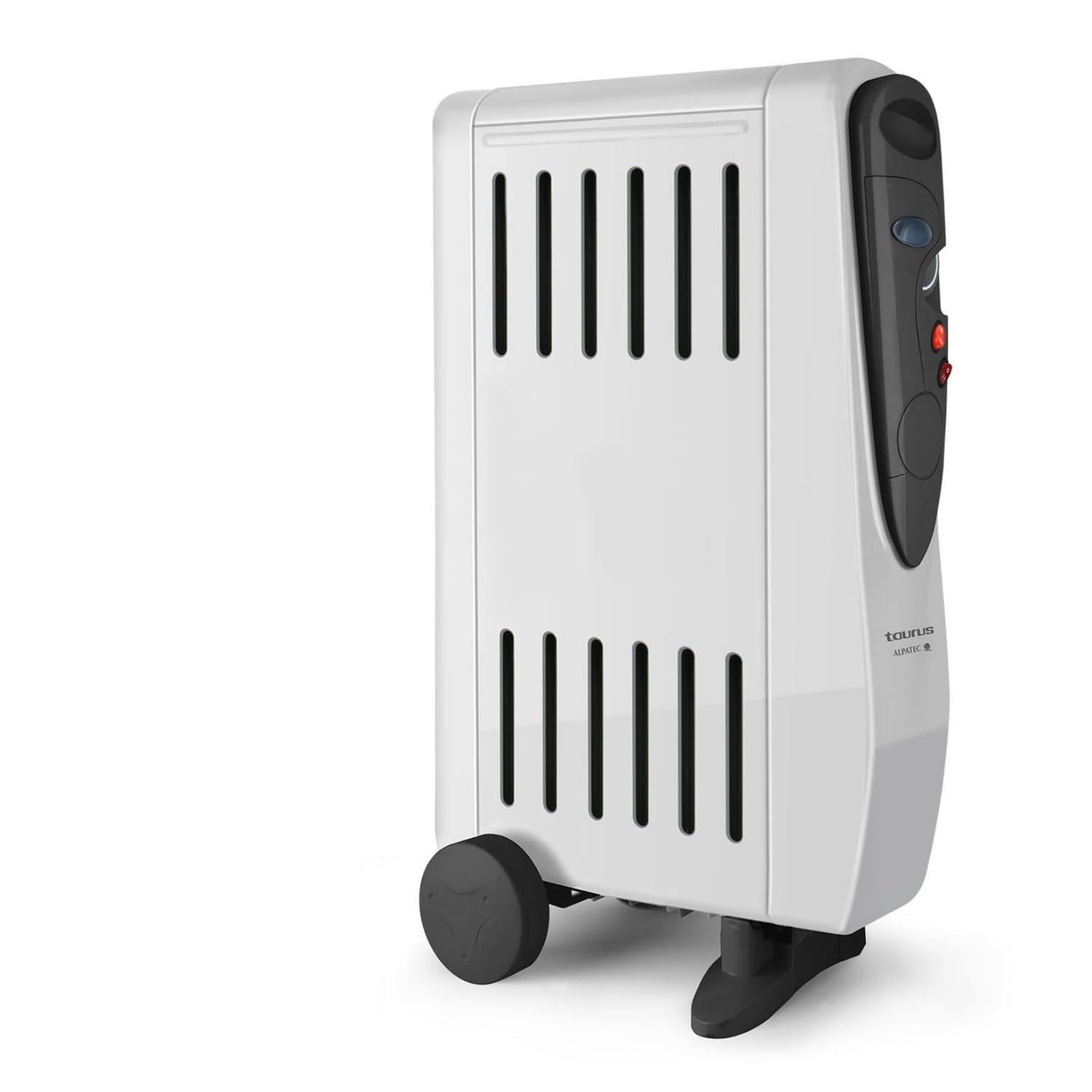 Taurus - Oil radiator. 1500W. 3 power levels. Double effect: radiation and convection. Thermostat. Integrated humidifier. Wheels and carry handle. Cable collector. Grey