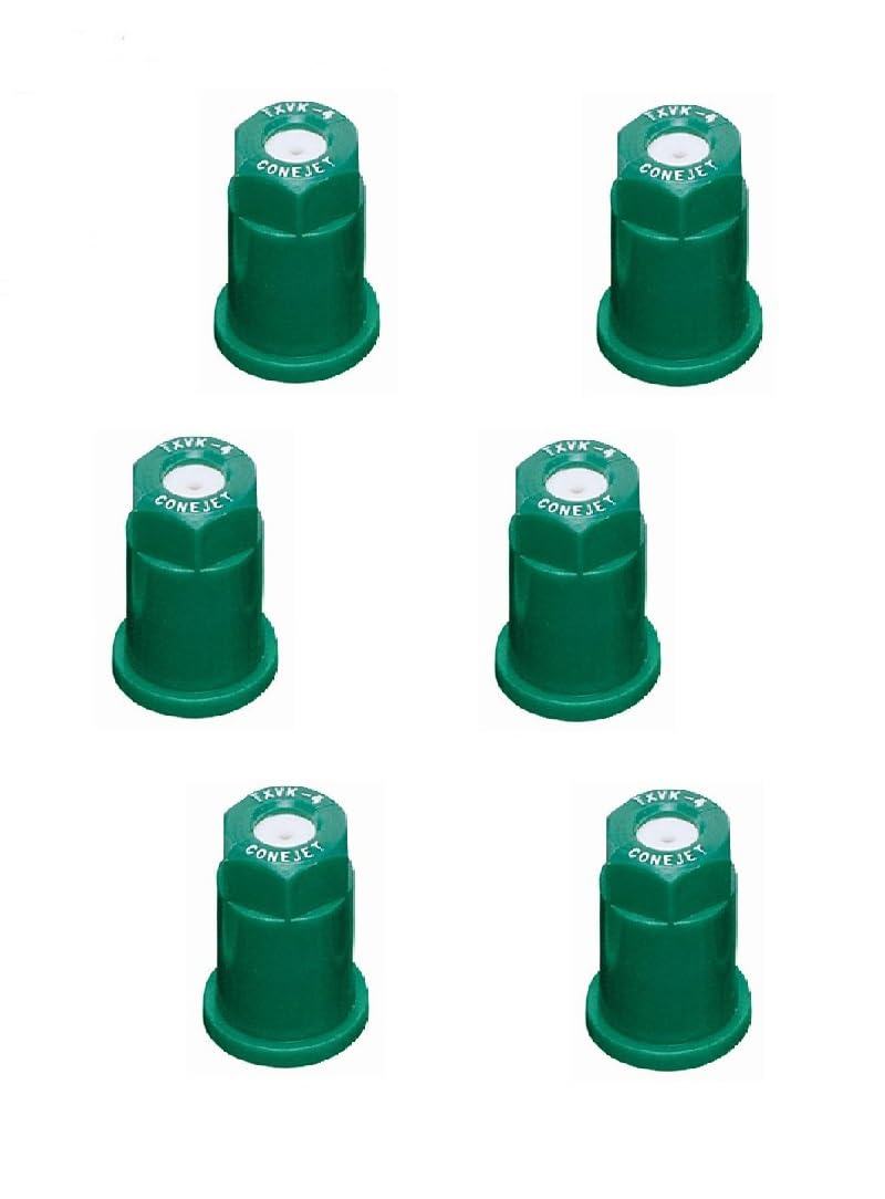 Pack of 6 - TeeJet ConeJet Hollow Cone Spray Tip 0.067 GPM @ 40PSI Visiflo Green Farmer Bob's Parts TX-VK4