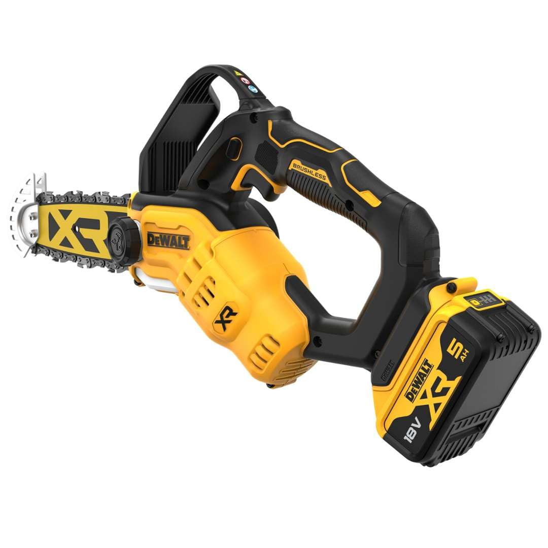 DEWALT Sierra de Poda XR 18V sans balais pour Jardiniers Passionnés - Performance Optimale avec Batterie Li-Ion 5Ah