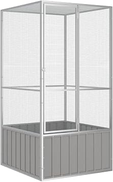 Steel Bird Cage, Large Flight King Bird Cage for Cockatiels African Grey Quaker Amazon Sun Parakeets Green Cheek Conures Pigeons Parrot Bird Cage Birdcage, Gray 43.7"x42.1"x83.3" -AA