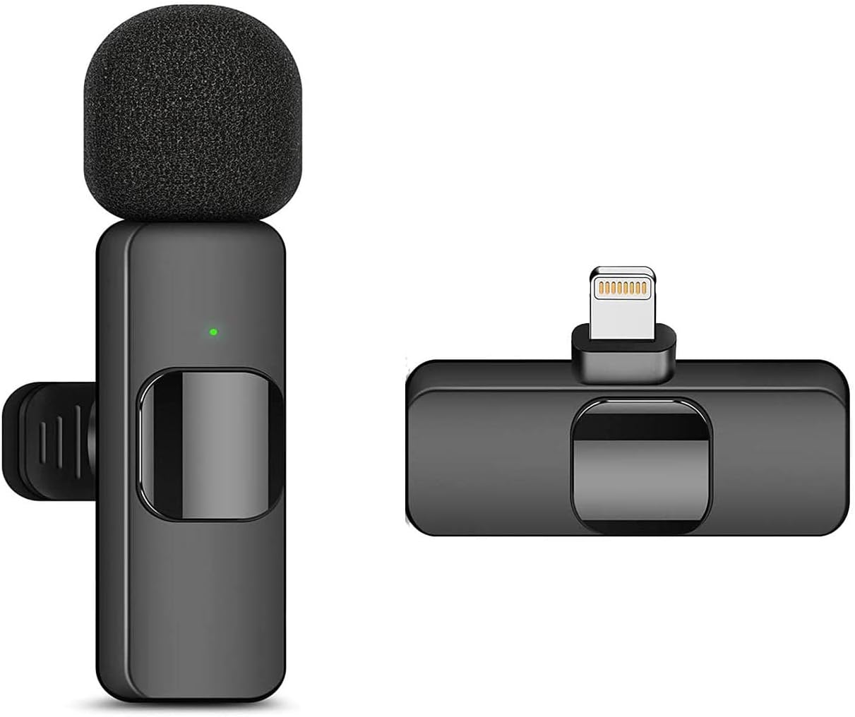 Lavalier Wireless Microphone for iPhone, Mini Microphone for Recording, Live Streaming, YouTube, Tiktok, Facebook, Intelligent Noise Reduction, Automatic Sync, No App