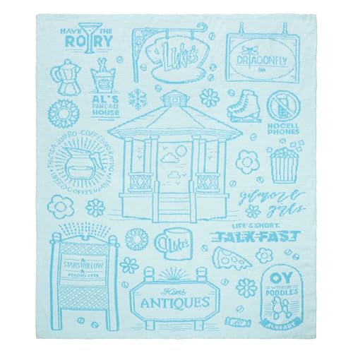 Image of Jay Franco Gilmore Girls Feather Knit Fluffy Throw Blanket - Stars Hallow Fuzzy Blanket Measures 50 x 60 inch - Super Soft Lightweight Bedding