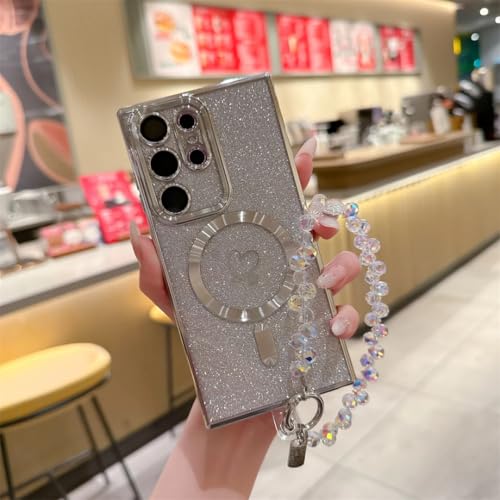 Coque Samsung S25Ultra luxe en carbone et cordon magnétique