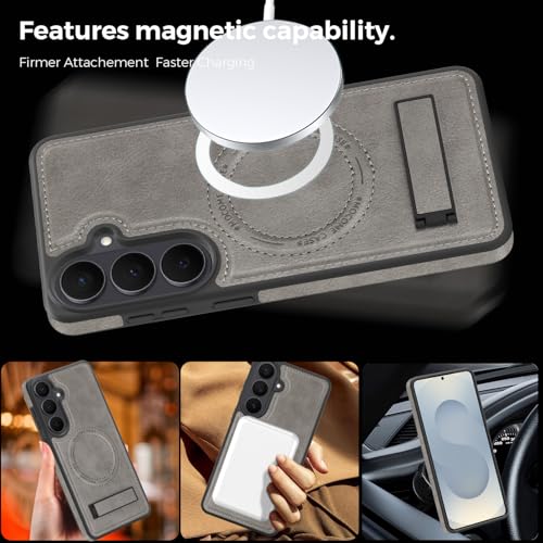 Image of Lunivop for Samsung Galaxy S26 Plus Case PU Leather 6.7 inch Grey