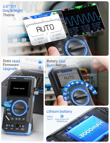Image of FNIRSI DST-201 3IN1 Digital Multimeter 19999 Counts TRMS, 1MHz Bandwidth Handheld Oscilloscope Multimeter DDS Generator, 5MSa /s Sample Rate, AC /DC Voltage Current Capacitor Resistor Diode By Skyking