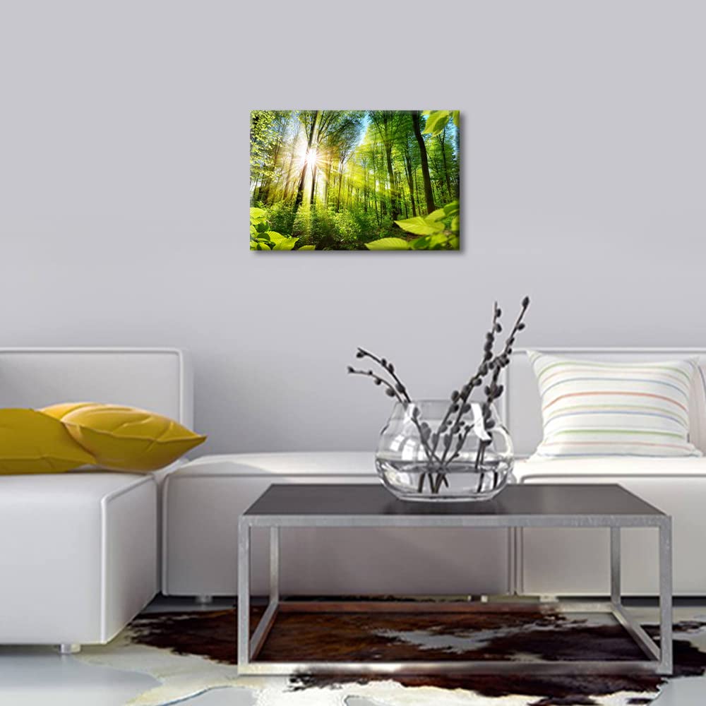 TISHIRON Autumn Natural Scenery Golden Leaves Canvas Art Wall Decor Artwork Pictures Wall Art for Canvas Wall Decor for Living Room Bedroom Office Posters Prints Framed Ready to Hang - Image 4