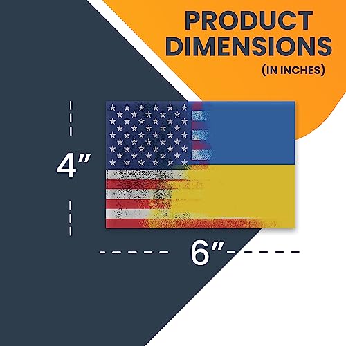 Image of Magnet Me Up Distressed Ukraine Ukrainian American Flag Magnet Decal, 4x6, Heavy Duty Automotive Magnet for Car Truck SUV