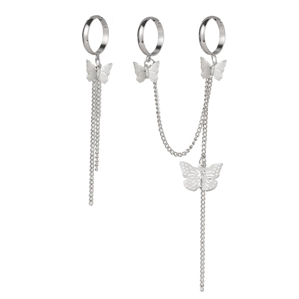 Yellow Chimes Rings for Women and Girls Chain Finger Rings | Butterfly Adjustable 3 Pieces Silver Punk Chain Finger Rings Three Fingers Open Ring | Birthday Gift For Girls and Women (B0CVFQ18W7) Amazon Price History, Amazon Price Tracker