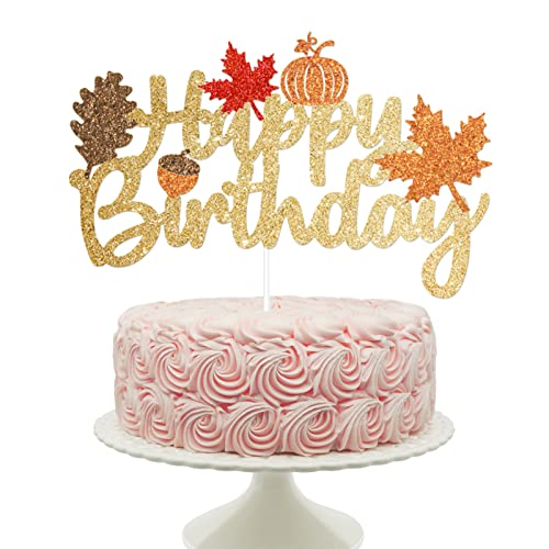 Glitter Pumpkin Happy Birthday Cake Topper Thanksgiving Birthday Cake Topper Fall Happy Birthday Cake Topper Fall Birthday Party Decorations Thanksgiving Birthday Decorations #TOP16