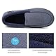 EverFoams Herren Mokassin Pantoffeln Atmungsaktive Komfort Memory Foam Frottee Hausschuhe mit Anti-Rutsch-Gummisohle,Demin Blau,44 EU