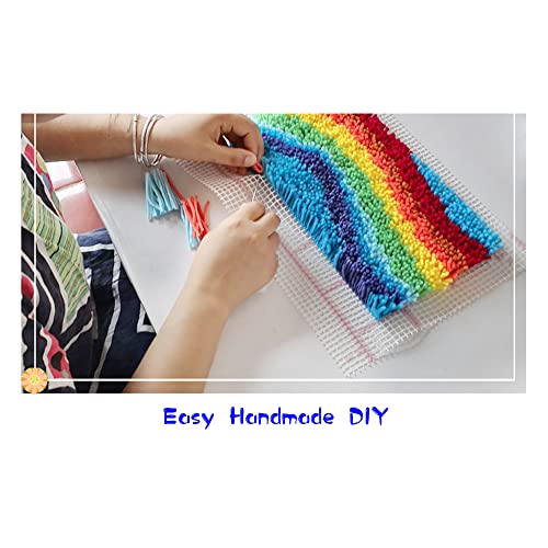 Image of Yglnden Latch Hook Kit Pillow DIY Throw Cover Crochet Needlework Printed Canvas Decor for Adults (Couple Cat:43x43cm /17 X17)