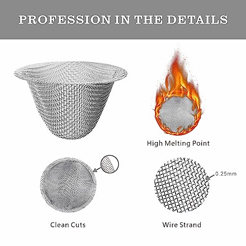 50pcs Pipe Screens 5/8inch Stainless Steel Mesh Clean Screens with Tapered Design,0.63inch,Along with A 3-in-1 Cleaning Tool,Brush,and Stainless Steel Storage Box Adjustable Size - Image 6
