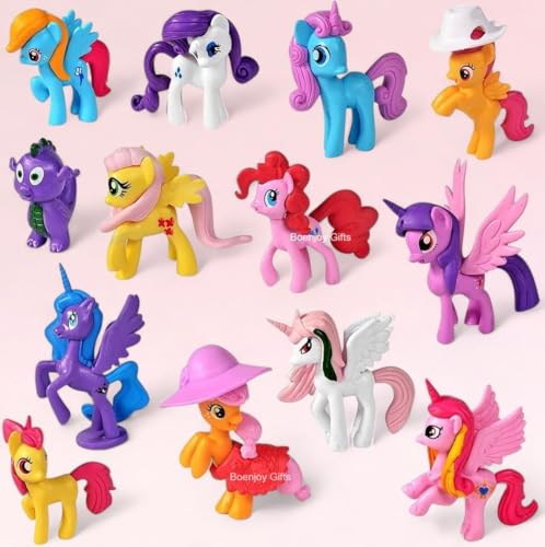 Image of BOENJOY Gifts - Action Figures /Unicorn Figures - Set of 12 Figures - Action Figures for Office Desk Study Table Decor| 7 cm | Cake Toppers 12 Pcs