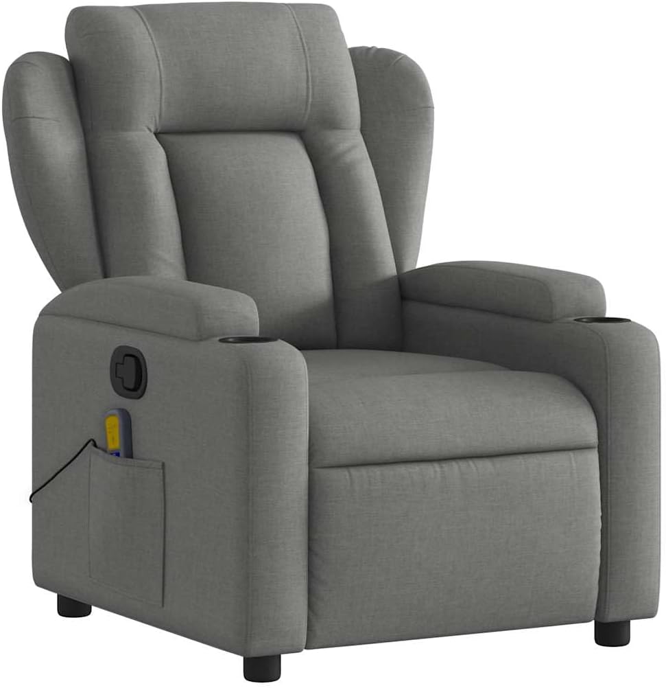 Armchair showing cup holders and side pocket