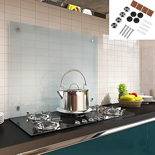 Melko - Cristal de seguridad de 6 mm de vidrio templado antisalpicaduras para cocina, cocina y azulejos - Panel de cristal resistente al calor con juego de fijación y | Ya disponible en tu tienda friki favorita! En mundofriki.es!