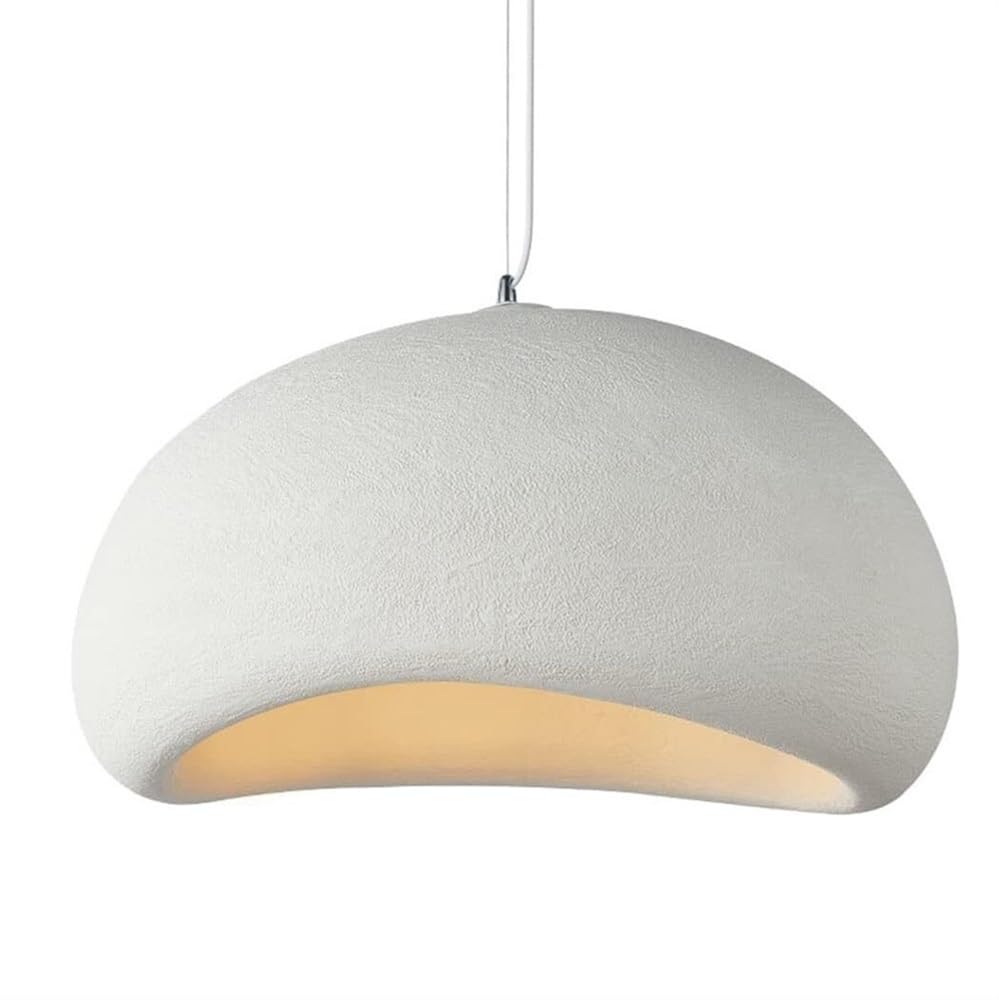 Creative Dome Art Hanging Lamp Nordic Simplicity Chandelier Wabi-sabi Style Resin Lighting Pendant Light Fixtures Kitchen Island Dining Room Bedroom (Color : White A, Size : 60CM)