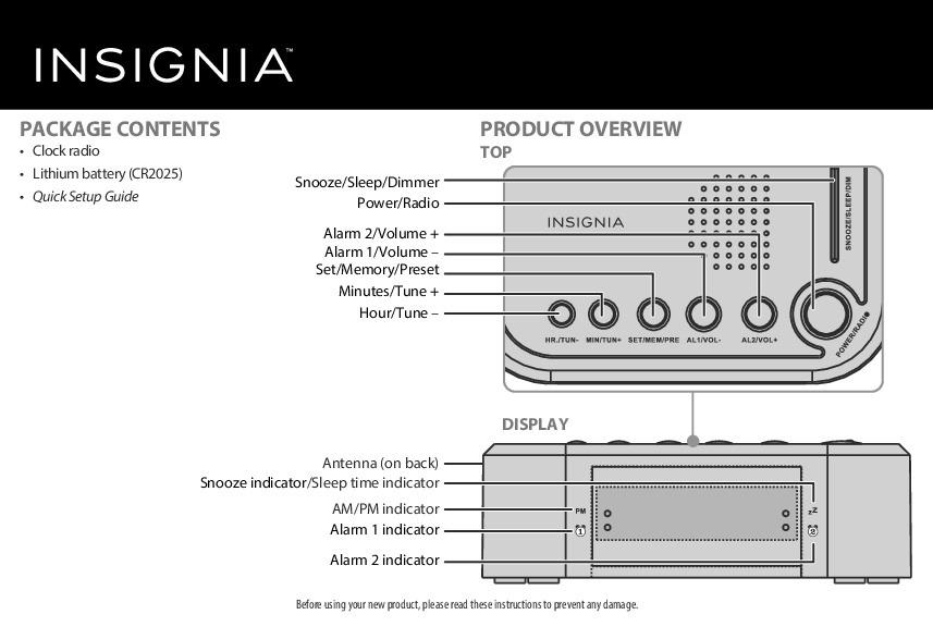 Insignia AM/FM Clock Radio (NS-CCLOPP3-C) - Black : Amazon.ca: Electronics