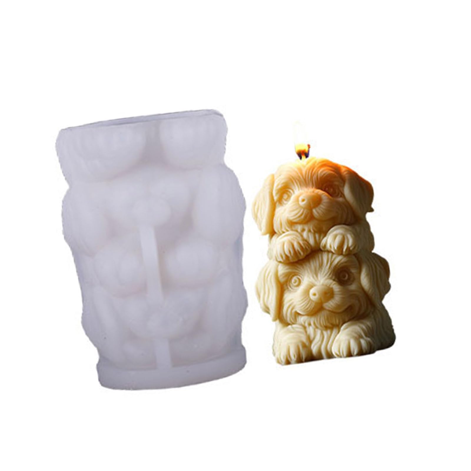 Jazuaiao Food Grade Dog Silicone Puppy Mold for Epoxy Resin Soap Crafting Christmas Baking Decoration Detailed Dog Silicone Mold