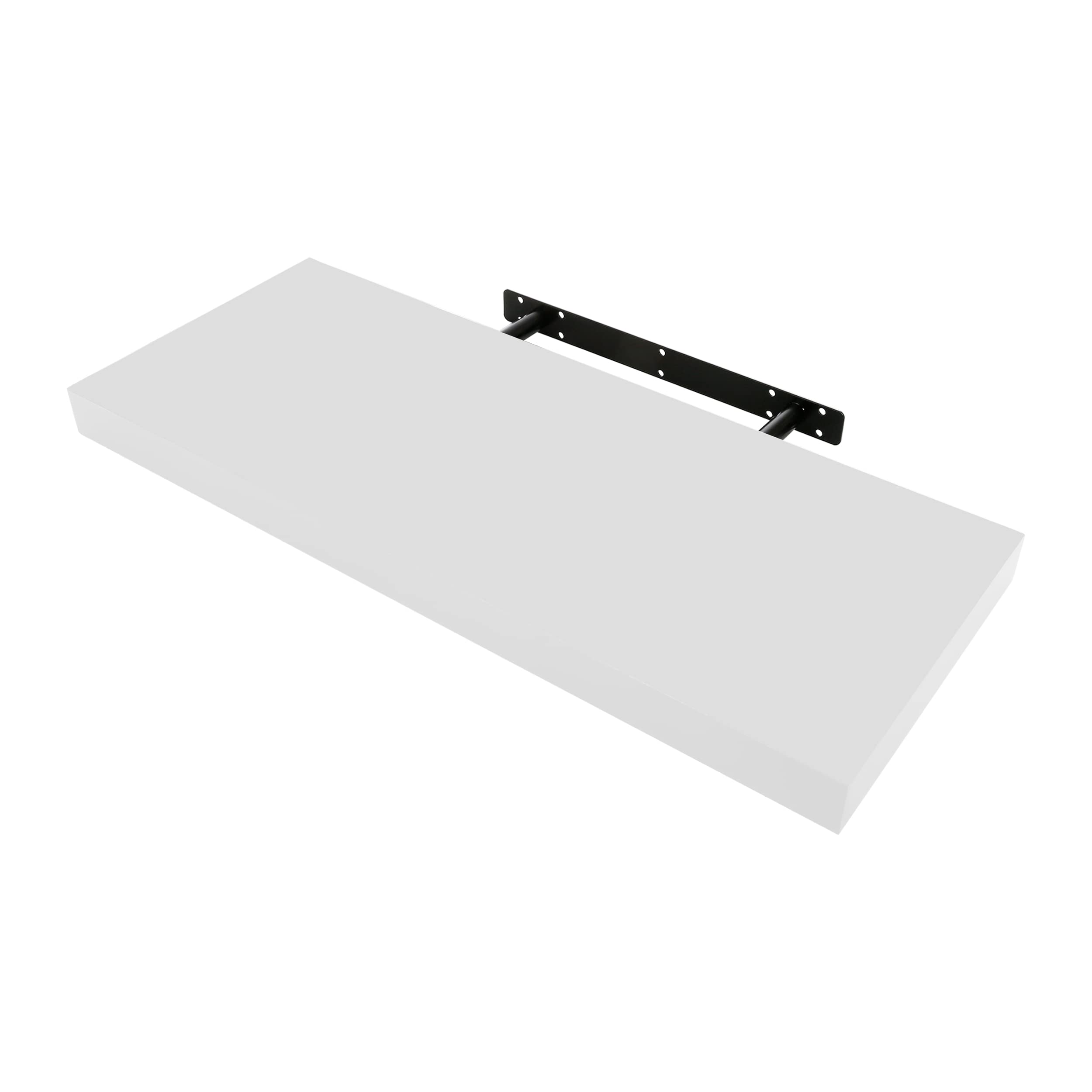 ETREXONLINE Étagère Murale Bois MDF 60x25x4cm Couleur Blanche, Étagère Murale Fixation Invisible Charge Maximale 25KG