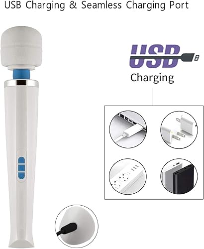 Miniatura 3 de Easggo Masajeador personal inalámbrico recargable por USB resistente al agua cuello hombro pie dispositivo masajeador de espalda 20 modos potentes y