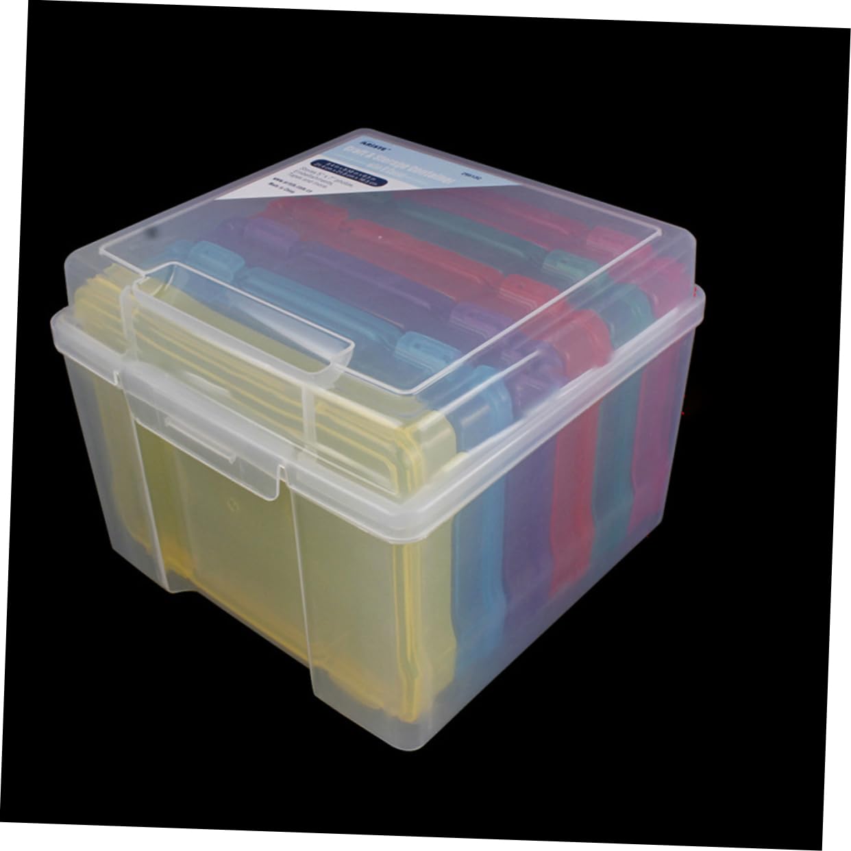 WOONEKY Fotoaufbewahrungsbox mit Trennwänden Kartensortierfach für Grußkarten und Fotos Transparente Kunststoffbox 6 Stück