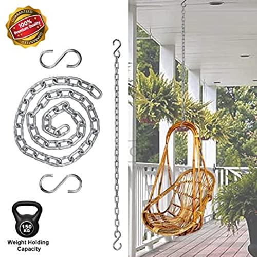 Image of Hammock Swing Chair Without Stand for Home, Hanging Swing for Indoor, Outdoor, Home, Patio, Yard, Balcony, Garden (Swing-Black, Cushion-Yellow)