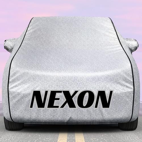 Image of Kings of Cover New Silver 100% Waterproof Nexon Car Cover | Polyester Car Body Cover for Rain & Sun | UV Protection, Dustproof, Scratch Resistant, Windproof, Heat Resistant, Custom Fit