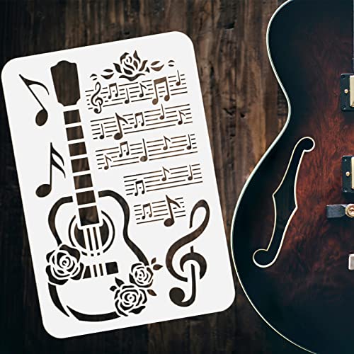 FINGERINSPIRE 3PCS Music Notes Stencil Set, 21x29.7cm Plastic PET Stencil for Guitar Cello, Musical Score - Image 3