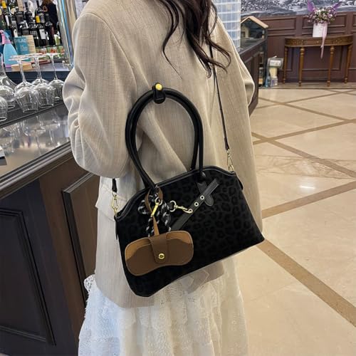 Leopard Shoulder Bag for Women Cheetah Print Tote Bag with Glasses Purse Leopard Crossbody Bags Fall Purse Handbag2