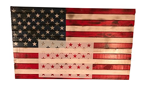 50 Star Stencil Template 10.5 X 15 (Actual Size 10.5 X 14.82) For Making Wood American Flags And Wall Stencils. Made From Thick Reusable 14Mil Mylar Plastic By Stencil Soldier. #TOP3