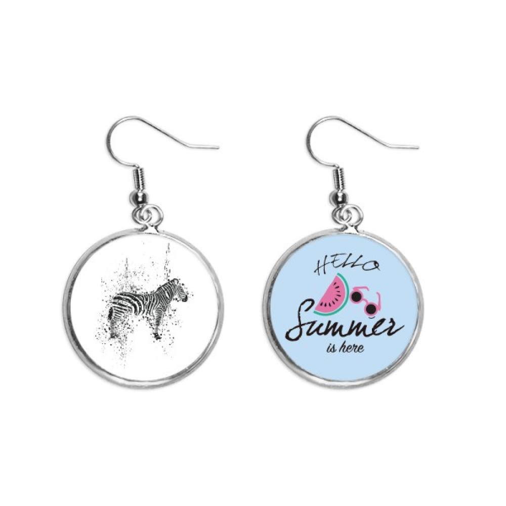 Pendientes de sandía estilo cebra en blanco y negro para lóbulos perforados 5