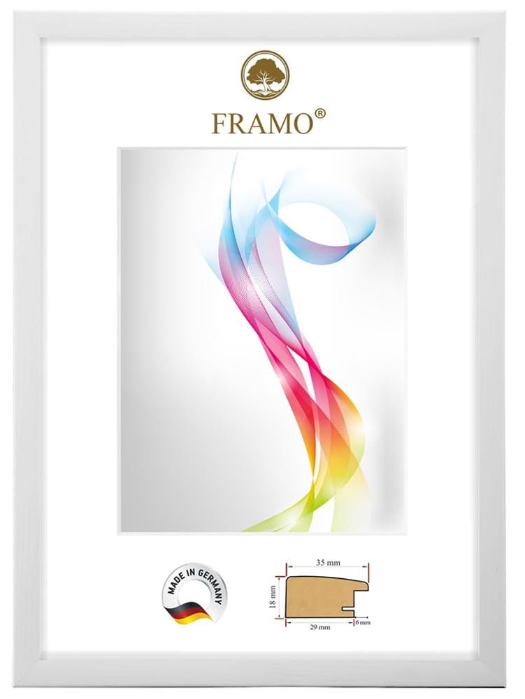 FRAMO Marco de fotos de madera de 50 x 140 cm (tamaño de la imagen) en color pino blanco, tamaño a elegir, marco para pósteres, puzles, collage de fotos, hecho a medida, marco de fotos a medida