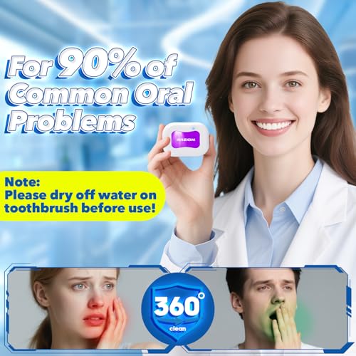 RRZIOM UV Zahnbürste Sterilisator, Tragbare Zahnbürsten Sterilisator, Wiederaufladbare Zahnbürstenhalter für Reisen Hause, Zahnbürsten Desinfektionsmittel, Toothbrush Holder für Alle Bürsten (Weiß)