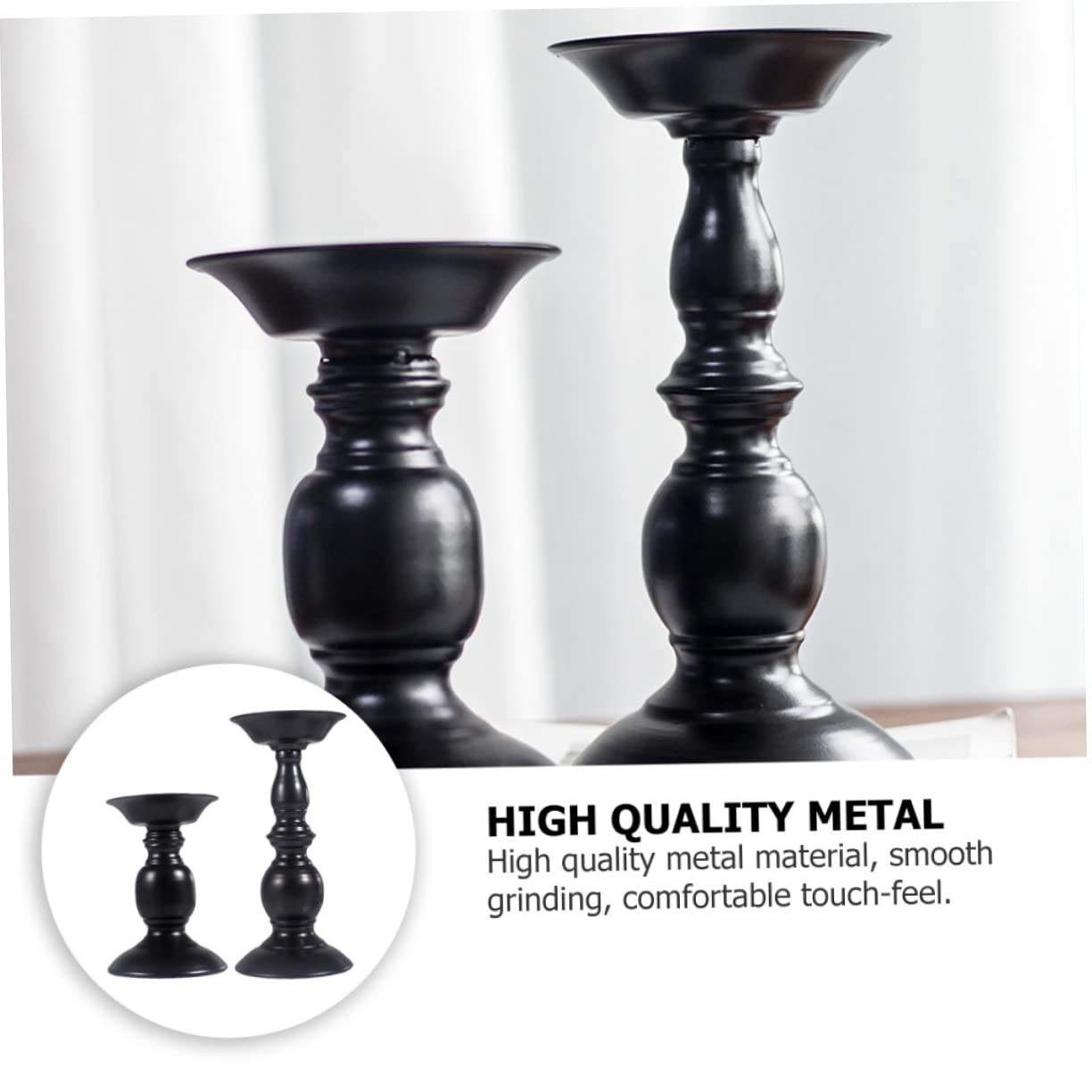 Candelabro de Hierro Negro Estilo Europeo para Boda, 2 Piezas