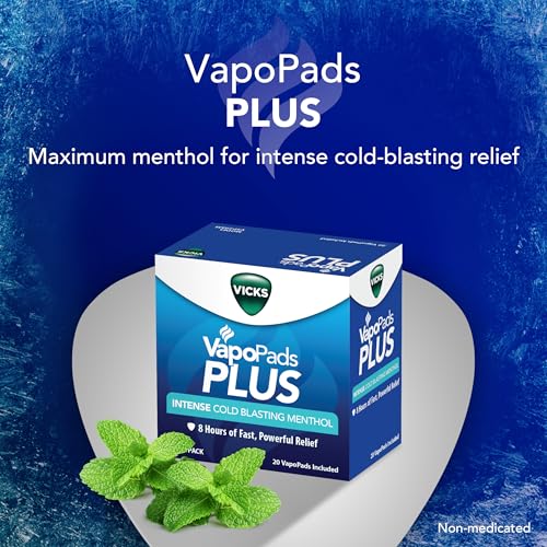 Image of Vicks VapoPads Plus with Intense Cold Blasting Menthol - Vapor Pads Refill for Vicks Humidifiers and Steam Inhalers, Scent Pads for Congestion Relief, 20-Pack, Box Color May Vary