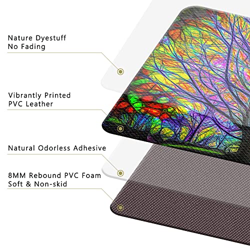 Qiyi Kitchen Rug 1 Piece Anti Fatigue Floor Mat Pvc Leather Waterproof Runner Rug Purple Home Décor Non Skid Office Padded Standing Mat Foam Cushioned Comfort Doormat 17" W X 29" L - Glorious Tree #TOP4