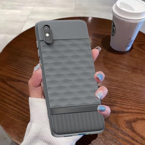 Image of Pikkme Back Cover for Redmi 9A / 9i / 9A Sport Camera Protection 3D Hexa Cube Design Silicone Protective Bumper Case (Grey)