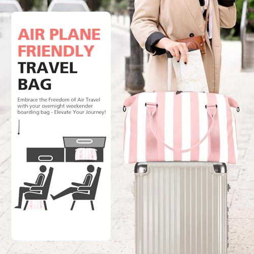 Image of TOPBAG Travel Duffle Bag, Waterproof Weekender Carry On Tote Bags for Women, Sport Gym Bag for Men, Hospital Bag for Labor and Delivery, Overnight Luggage Bag with Trolley Sleeve Coral Pink
