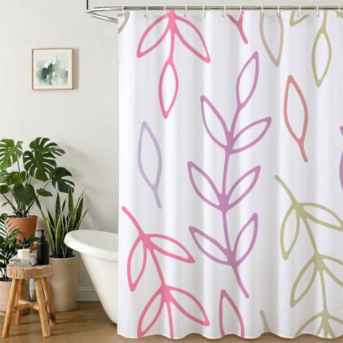 Rideau de douche en tissu polyester lourd et durable lavable en machine - 2