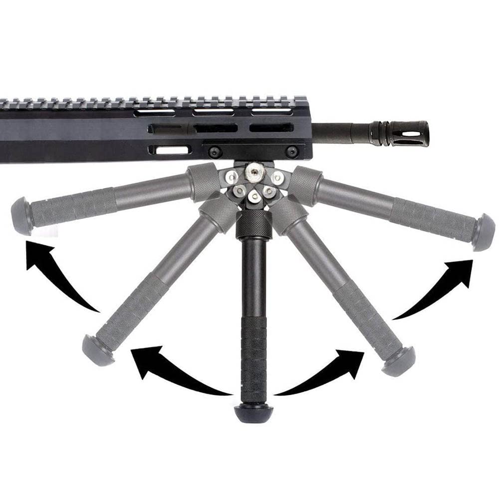 Tactical MLOK Bipod 6.5 to 9 Inch Adjustable Folding Bi-pod for Outdoor Hunting and Shooting Attach to M-Rail (Black)