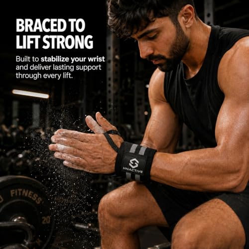 Image of Wrist Band For Gym Workout Wrist Support For Gym Straps For Men Hand Band Strap For Man Wrists Supporter Wrap For Man Workout Accessories For Women And Men 3 mm Thickness (Gray)