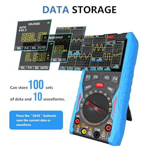 Image of SK210 Digital Oscilloscope Multimeter, 12MHz Bandwidth, 3IN1 Digital Oscilloscope Multimeter DDS Generator, 50MS /s Sampling Rate, 6000 Counts, Voltage, Current, Capacitor, Resistor, Diode Test