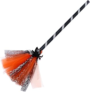 Homoyoyo Halloween Witches Broom Plastic Witch Broomstick Cosplay Broom Props Realistic Wizard Flying Broom Stick