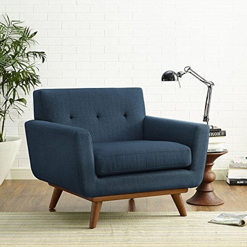 Sillón Tapizado Plegable Azul miniatura 2