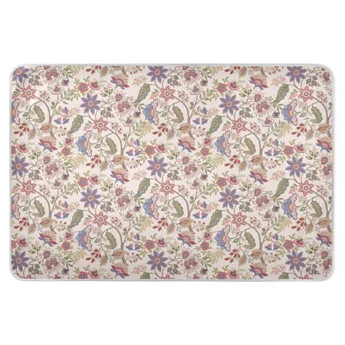 Almohadillas de entrenamiento reutilizables extra grandes con bordado vintage de flores para niños, resistente al agua, almohadilla de humectación de cama, colchón de viaje para bebés y niños